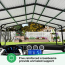 AirWire 20x20 FT Metal Carport with Heavy Duty Carport Canopy, Car Port with Reinforced Base and Five Canopy Beams, Car Garage Shelter for Car, Boats and Truck