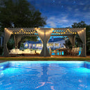 VIWAT Aluminum 10x20 FT Louvered Pergola, Outdoor Pergola with Adjustable Louvered Roof Outdoor Patio Shade Cover, Waterproof & Rustproof Aluminum Gazebo for Backyard and Garden, Gray