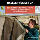 Lippert Picnic Popup Double Gazebo Tent for Camping, Patios and Easy Outdoor Shelter, 16' x 8' Breathable Mesh Screen Walls, 8-12 People, 128 Sq. Ft. Integrated Lantern Holders - 2022114836