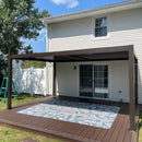 Domi Louvered Pergola 10X16FT, Aluminum Pergola with Adjustable Roof, Aluminum Frame, Efficient Drainage System, Outdoor Pergola for Patio, Deck, Garden, Brown