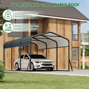 Hipicute 10' x 15' x 8.5' Heavy Duty Metal Carport with Galvanized Steel Roof, Steel Carport Kits Outdoor with Metal Roof, Galvanized Car Shelter for Tractors, Pickup, Boat, Car
