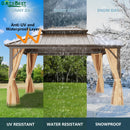 GAZEBEST 10x10 ft Hardtop Gazebo Outdoor Aluminum Patio Gazebo Double Roof Galvanized Steel Canopy with Netting and Curtains for Garden, Backyard,Deck and Lawns