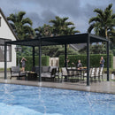 MASTERCANOPY 12’ X 16’ Louvered Pergola Outdoor Aluminum Patio Pergola with Adjustable Roof for Deck Backyard Garden (Black)