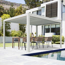 Domi Louvered Pergola 10' x 10' Outdoor Aluminum Pergola with Adjustable Roof, Aluminum Frame, Efficient Drainage System for Patio, Deck, Garden, White