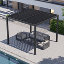 Outdoor Louvered Pergola 10' x 10', Aluminum Louvered Pergola with Adjustable Roof, Adjustable Pergolas for Outdoor Deck, Patio, Lawn & Garden