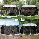 LEEDOR Pop Up Screen House, 12-15 Person Outdoor Screen Tent，Camping Screen Room with Carry Bag, Screen Gazebo with Mosquito Netting, Instant UV Resistant Sun Shelter for Garden Patio Backyard 15'x15'