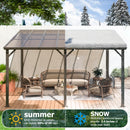 WKM 10x14 FT Wall Mounted Gazebo, Lean to Gazebo Hard Top, Decks, Porch and Backyard