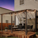 Crownland 10'x14' Outdoor Gazebo Hardtop, Wall-Mounted Lean-to Gazebo with Dewatering Hole, Large Outdoor Pergola Awning, Waterproof for Deck, Backyard, Garden, Porch