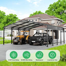 AirWire 20x20 FT Metal Carport with Heavy Duty Carport Canopy, Car Port with Reinforced Base and Five Canopy Beams, Car Garage Shelter for Car, Boats and Truck