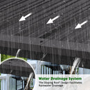 Yardenaler 12x20 FT Wall Mounted Gazebo with Triangle Structure, Hardtop Lean to Gazebo with Metal Slope Roof, Outdoor Pergola with Drainage Holes for Patio, Backyard, Deck