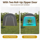 FansaFurn Carport, 10X20 Ft Round Portable Garage, Steel Heavy Duty Carport with Ground Stakes, Tensioner and 2 Roll Up Windows PE Fabric Car Port, Garage, Storage Shed, Tent for Storage, SUV