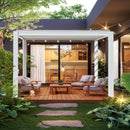 Domi Louvered Pergola 10X10FT, Aluminum Pergola with Adjustable Louvered Roof and Drainage Gutter, Outdoor Pergola Gazebo for Patio, Backyard, Deck, White