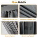 Louvered Pergola 12'x 16' with Curtains & Netting, Metal Outdoor Pergola with Adjustable Louvers Roof and Gutter System, Metal Hardtop Gazebo for Patio, Deck, Garden, Yard, Dark Gray