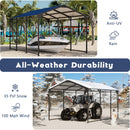 Carport Canopy 10x15 Heavy Duty,Metal Carport with Reinforced Structrure and Base,Outdoor Garage Car Shelter Frame for Pickup, Boat, Car and Tractors，Black