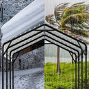 Walsunny Metal Carport 12x15 FT Heavy Duty Carport Canopy with Enhanced Base, Outdoor Car Shelter with Galvanized Steel Roof and Frame Garage for Truck, SUV, Boat, Gray