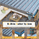 Airwire Pergola 10x12 Ft Louvered Pergola Aluminum Outdoor Pergolas W/Adjustable Roof, Waterproof Curtains and Nets Outdoor Gazebo for Deck,Patio,Backyard and Garden