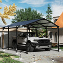 Carport Canopy 10x15 Heavy Duty,Metal Carport with Reinforced Structrure and Base,Outdoor Garage Car Shelter Frame for Pickup, Boat, Car and Tractors，Black