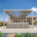 PURPLE LEAF Louvered Pergola 12' × 24' Outdoor Hardtop Gazebo Adjustable Aluminum Sun Shade for Deck Garden Backyard Patio Retractable Roof Canopy