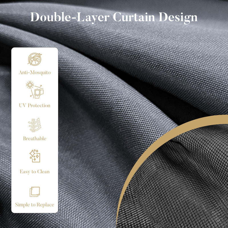 HOMPUS Louvered Pergola 10' x 20', Outdoor pergola with Aluminum Frame and Adjustable Rainproof Roof, Modern Louvre Shade for Garden & Patio, Curtains and Netting Included, Black