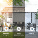 Inbruce Wall Gazebo 10’ x 12’with Dewatering Hole, Large Hard Top Gazebos Pergola with Sloped Roof, Outdoor Gazebo Canopy Awnings for Deck, Backyard, Garden and Porch