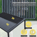 Sunnyglade Patio Pergola Canopy Modern Aluminum Pergola with Adjustable Louvered Gazebo for BBQ, Backyard,Party, Lawn,Garden (Dark Gray, 10x13FT)