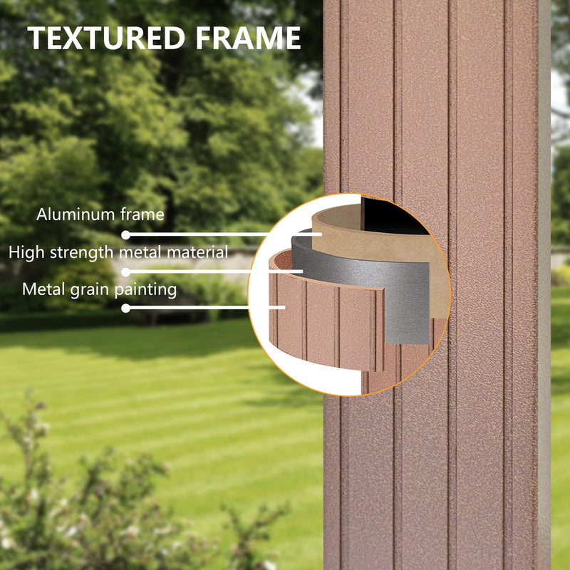 GAZEBEST 12' X 16' Permanent Hardtop Gazebo, Outdoor Polycarbonate Double Roof Pavilion Pergola Canopy with Aluminum Frame and Privacy Curtains for Patio, Garden, Backyard, Lawn