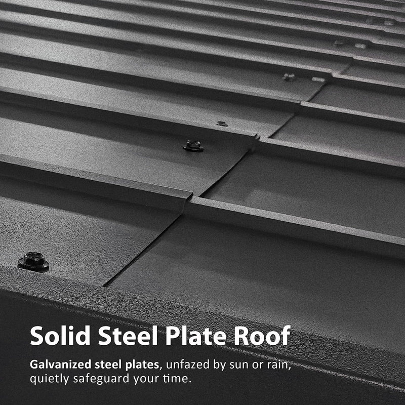 Macrout 12'x14' Outdoor Gazebo, Heavy Duty Pergola with Sloped Metal Roof and Aluminum Frame, Permanent Gazebos for Patio, Decks, Backyard, Garden, 4756 (Sloped Roof + Brown Frame, 12'x14')