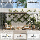 10’ x 14’ Gazebo Pergola Awnings for Patio, Wall Mounted Gazebos Pergola on Clearance with Metal Frame, Lean to Gazebo Patio Canopy Outdoor Pergolas for Patios, Deck, Porch, Backyard