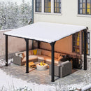 DAUSOLA 10x14 FT Gazebo Pergola for Patio, Gazebos Pergola on Clearance with Sloped Roof, Hard Top Lean to Gazebo, Large Wall-Mounted Heavy Duty Awnings for Patio, Backyard, Deck