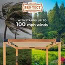 Backyard Discovery Brendan 12' x 10' Modern Cedar Wood Pergola Kit with Heavy-Duty Sun Shade Sail Screen Canopy, PowerPort, High-Wind Rating for Outdoor Patio, Garden, Deck, and Entertaining