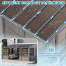 EROMMY 10' x 16' Sunroom, Wall Mounted Gazebo Solarium with Aluminum Frame, Polycarbonate Roof, Permanent Sun Room with Sliding Doors, Lockable PC Screen Walls, Lean to Gazebo for Garden, Patio, Grey