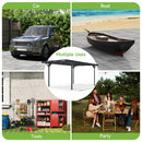 Real Relax 10×16ft Heavy Duty Carport, Pitched-Roof Polycarbonate Panel Canopy, Garage for Trucks, SUVs and Boats, All-Weather Outdoor Storage Car Port, Gray