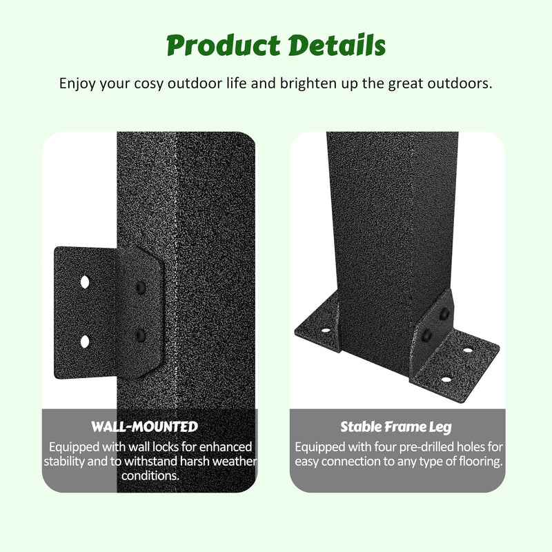 Yardenaler 12x20 FT Wall Mounted Gazebo with Triangle Structure, Hardtop Lean to Gazebo with Metal Slope Roof, Outdoor Pergola with Drainage Holes for Patio, Backyard, Deck