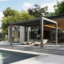 Jolydale Louvered Pergola 10' x 12' Outdoor Aluminum Pergola with Adjustable Top for Decks, Gardens and Backyards, Gray