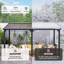 DAUSOLA 10x14 FT Gazebo Pergola for Patio, Gazebos Pergola on Clearance with Sloped Roof, Hard Top Lean to Gazebo, Large Wall-Mounted Heavy Duty Awnings for Patio, Backyard, Deck