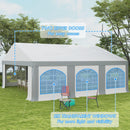 Outsunny 20 x 20 ft Heavy Duty Party Tent Outdoor Gazebo Wedding Tent Event Shelter Carport BBQ with Removable Sidewalls & Windows, Outside Waterproof Canopy for Parties, White and Gray
