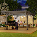 U-MAX 17' x 12' Wooden Gazebo, Freestanding Gazebos Pergola on Clearance, Outdoor Patio Wood Heavy Duty Wood Pergola for Backyard Garden