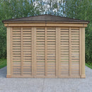 Yardistry 10' Meridian Wooden Privacy Wall, Fits One Side of 10' Meridian Gazebos, Cedar