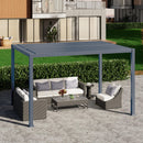 Kiss the Water 10'x12' Adjustable Louvered Pergola, Heavy-Duty Metal Outdoor Pergola, Metal Hardtop Gazebo with Adjustable Roof for Patio, Deck, Garden, Yard, Dark Gray