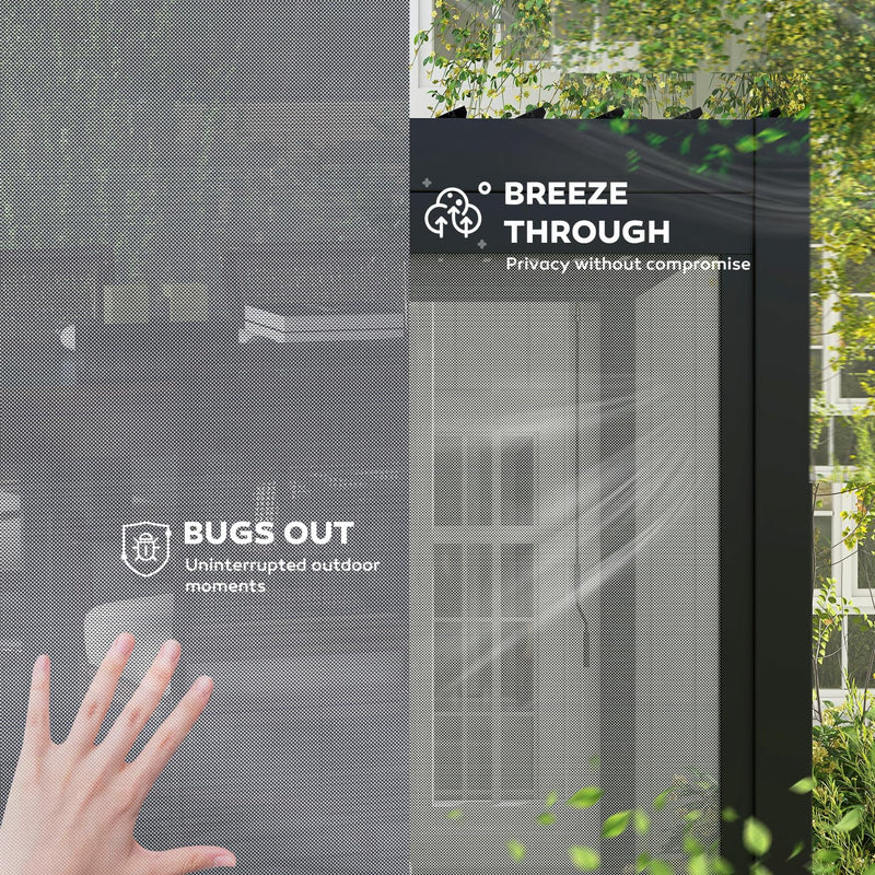 Mirador Accessory - 10Ft Side Adjustable Pull Down Screen for Mirador pergola 111S and 111DA, Enhance Outdoor Living Space with Pull-Down Sun Shade, Wind Block, UV Resistant, Charcoal, not pergola