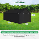 Caravan Canopy Domain 10 x 20 Foot Durable Portable Garage Carport Canopy Car Tent Sidewalls with Dual Zippers and Roll Up Door, Black (Anchor/Mounting Materials + Sidewalls Included)