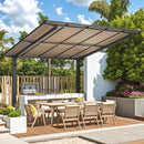 AECOJOY 10' x 10' Gazebo on Clearance, Outdoor Pergola Carport for Patio, Freestanding Lean to Hard Top Pergolas and Gazebos Clearance with Roof, Wall-Mounted Heavy Duty Awnings for Patio, Decks