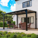 Patiopia 10 * 12FT Pergola,4 * 4 Inch Thickened Pillars & Enlarged Base,Outdoor Hardtop Lean to Gazebo,Wall Mounted Pergola,Pergolas Gazebos Clearance,Aluminum Frame Pergola,UV Resistant Patio Roof