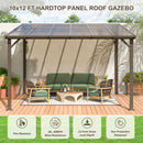 VIWAT 10' x 12' Gazebo, Outdoor Gazebos on Clearance with Aluminum Frame, Wall Mounted Gazebo & Pergola, Lean to Gazebo Awnings for Patio, Decks, Porch and Backyard