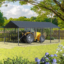 ALAULM 12x22 FT Heavy Duty Carport with Galvanized Steel Roof and Enhanced Frame, Durable Metal All Weather Carport Garage for Cars,Trucks,Boats,and Tractors