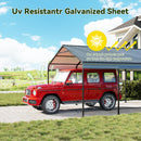 GRAVFORCE 12x20 FT Metal Carport, Heavy Duty Carports Canopy with Galvanized Steel Frame and Roof, Outdoor Garage Car Shed for Pickup, Boat, Cars and Tractors