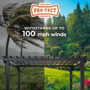 Backyard Discovery Stratford 12' x 10' Traditional Galvanized Steel Pergola Kit with Shade Sail Canopy, Powder-Coated Finish, All-Season Durability, High-Wind Rating for Outdoor Patio, Deck, Garden