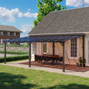 Aoxun 12' x 20' Gazebo for Patio, Gazebo Pergola with Sloped Roof, Large Wall-Mounted Heavy Duty Awnings, for Patio, Backyard, Deck