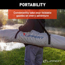 Lippert Picnic Popup Double Gazebo Tent for Camping, Patios and Easy Outdoor Shelter, 16' x 8' Breathable Mesh Screen Walls, 8-12 People, 128 Sq. Ft. Integrated Lantern Holders - 2022114836