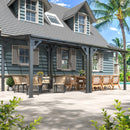 AirWire 10x16 FT Gazebo Pergola Awnings for Patio with Hardtop Gazebos on Clearance Patio Covers for Shade and Rain, Lean to Gazebo Sunroom Patio Canopy Outdoor Pergolas for Patios,Decks,Backyard